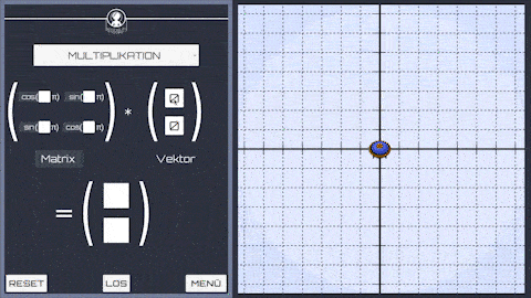 Training Mode in Mirrornauts, shows an interface where a player inputs numbers and the spaceship moves according to the calculation